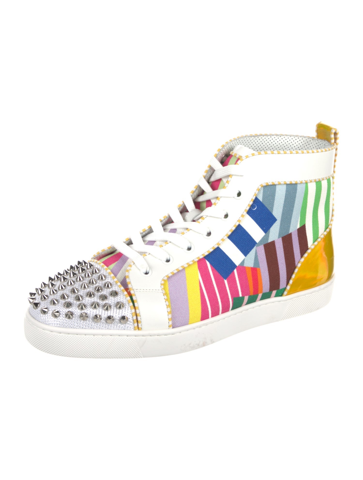 Christian Louboutin Spike Accents Canvas Sneakers