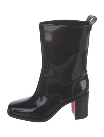 Christian Louboutin Boots Rockstud Spike Rubber Rain IT 38 | 8