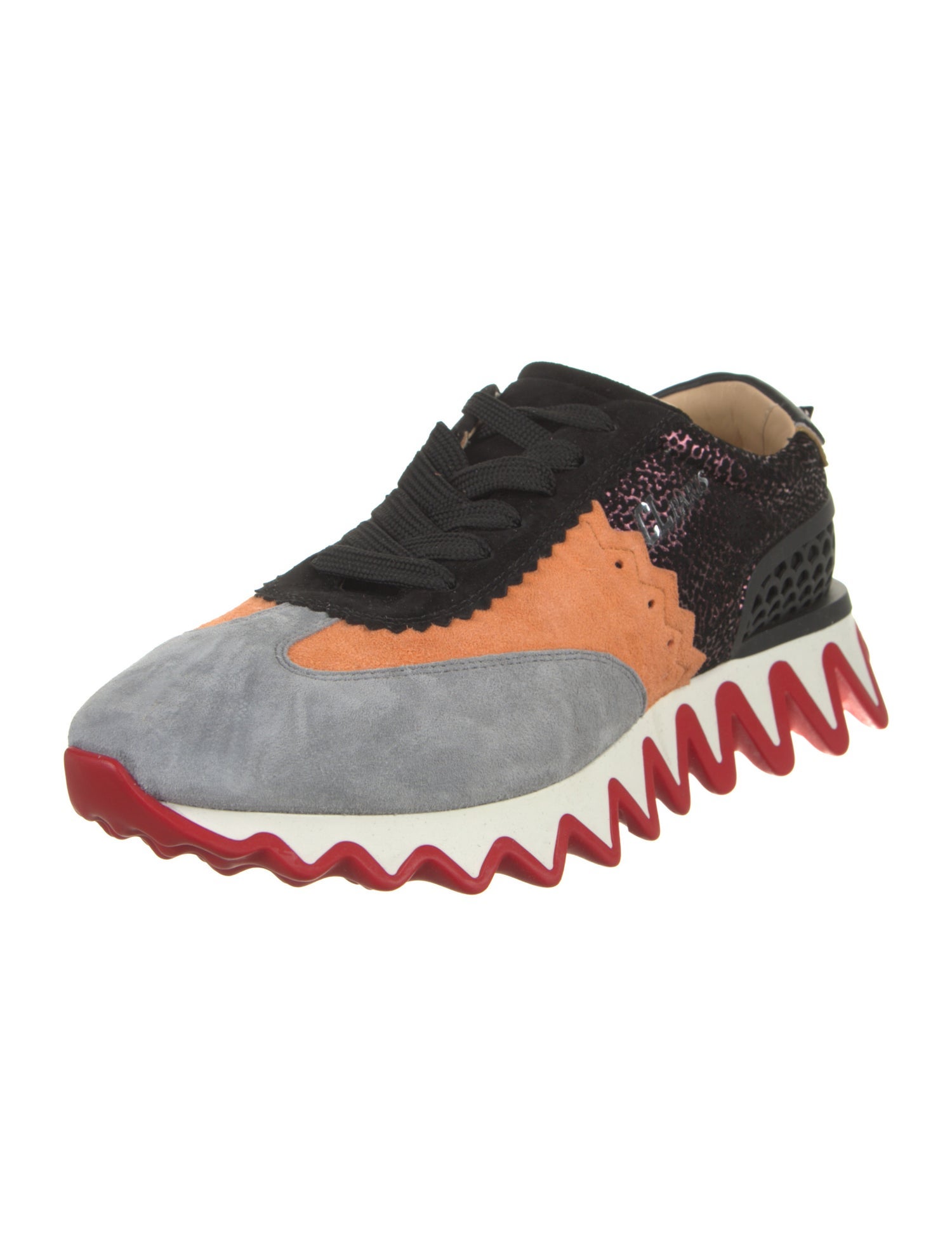 Christian Louboutin Rockstud Spike Suede Athletic Sneakers