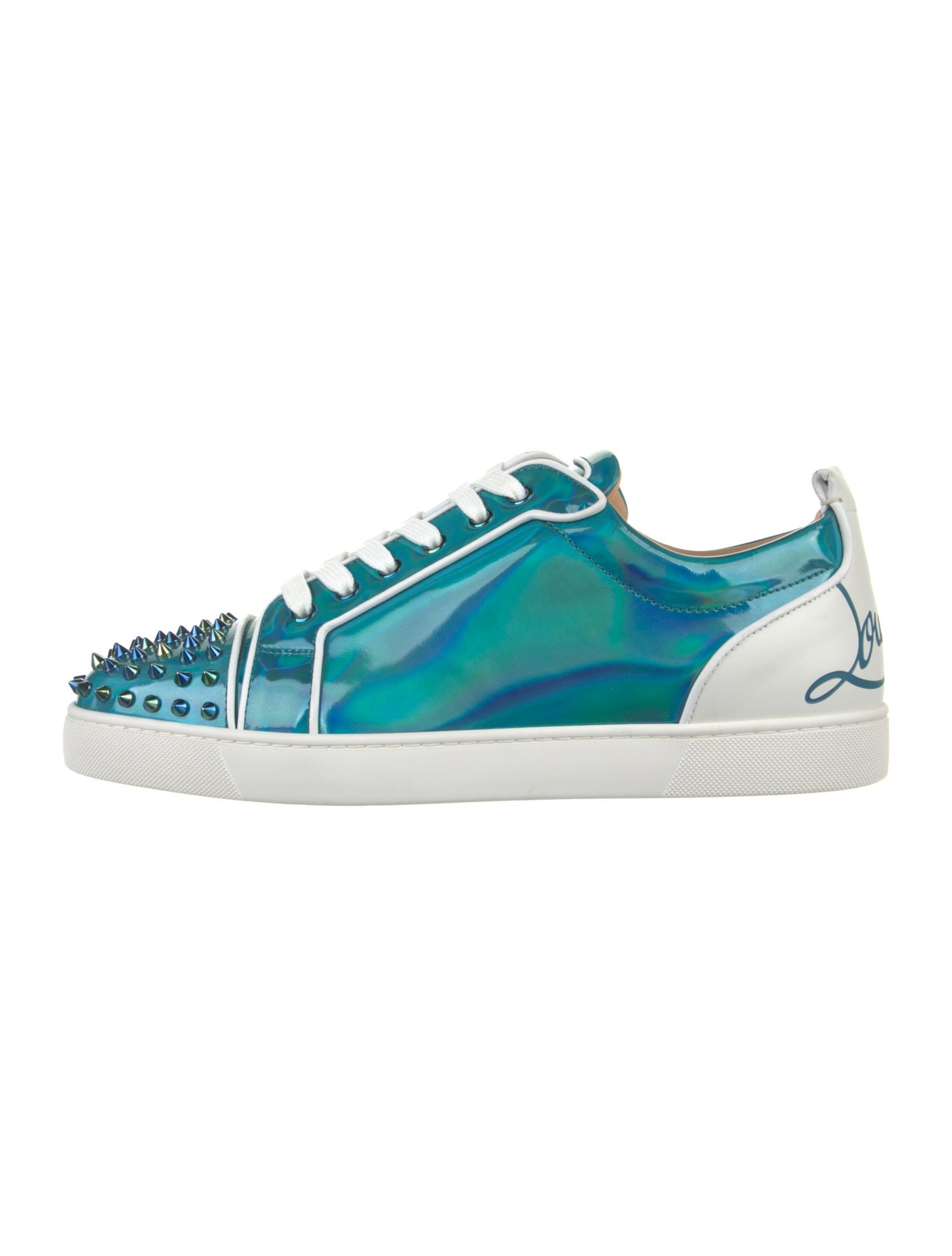 Christian Louboutin Rockstud Spike Patent Leather Sneakers