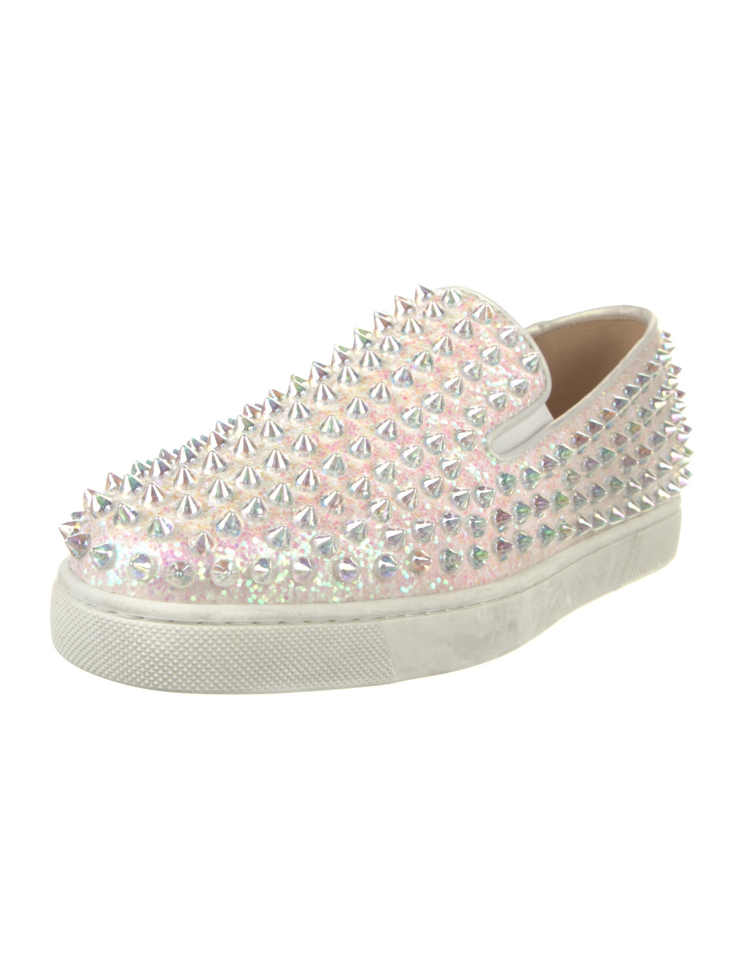 Christian Louboutin Rockstud Spike Glitter Sneakers
