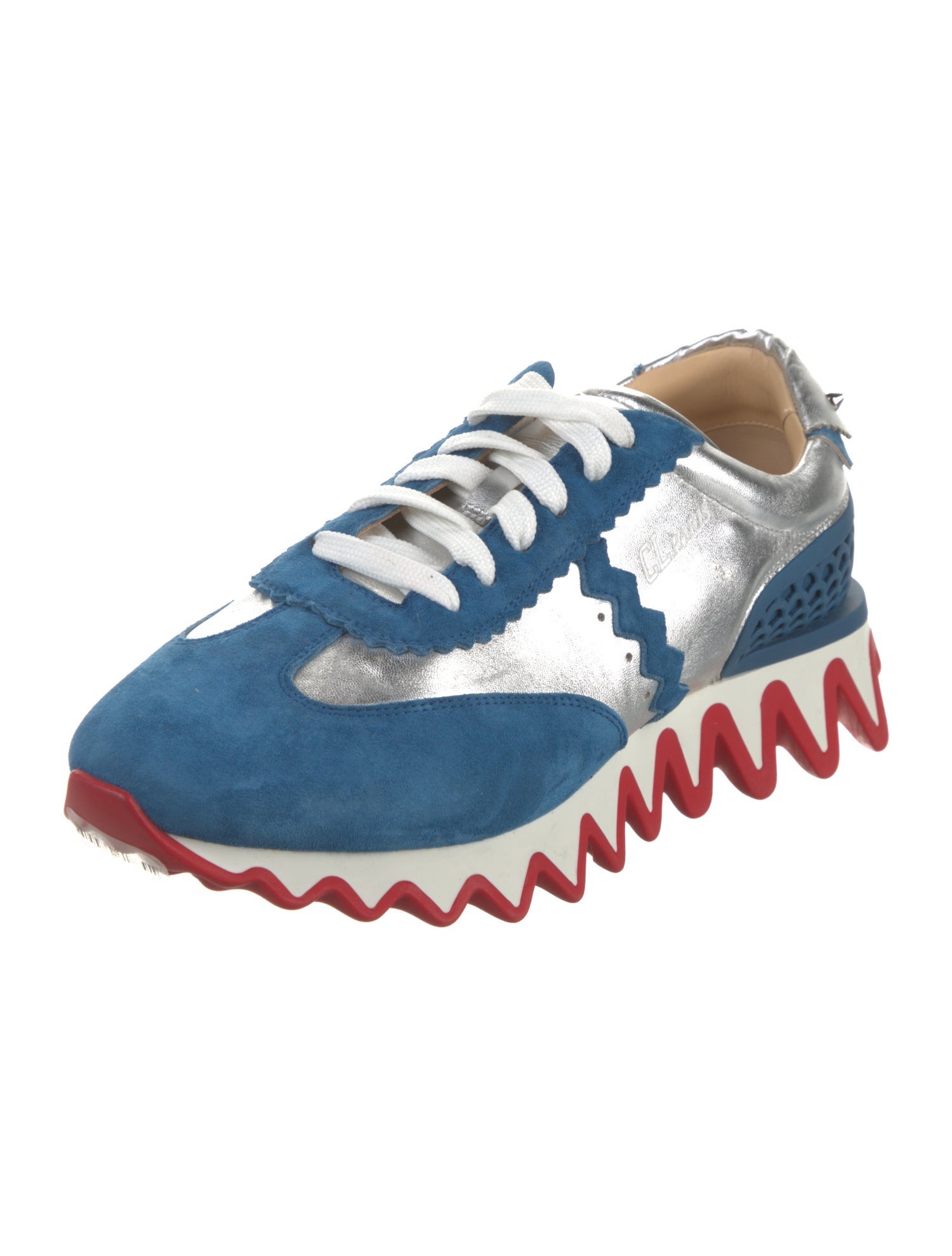 Christian Louboutin Leather Studded Accents Athletic Sneakers