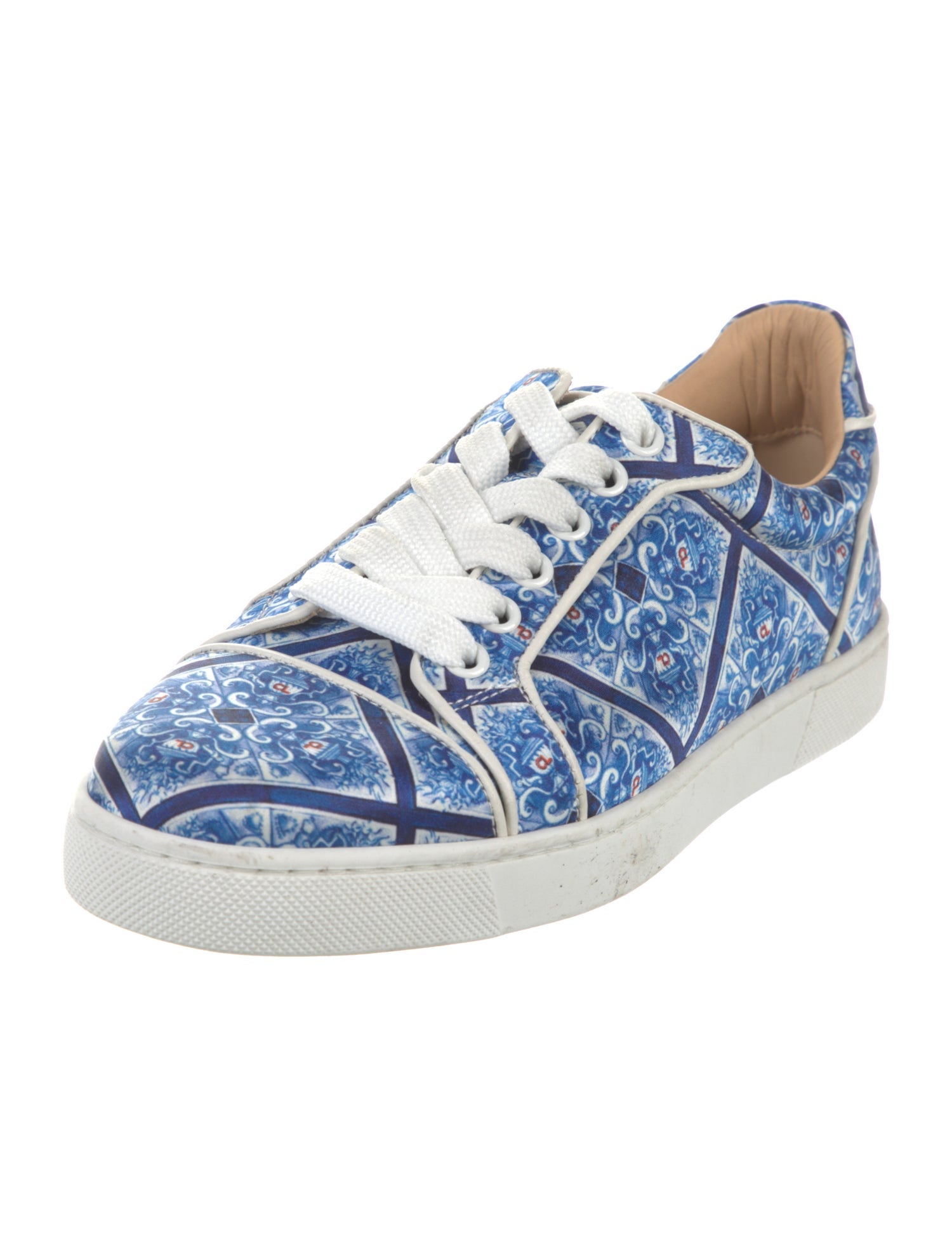 Christian Louboutin Satin Printed Sneakers