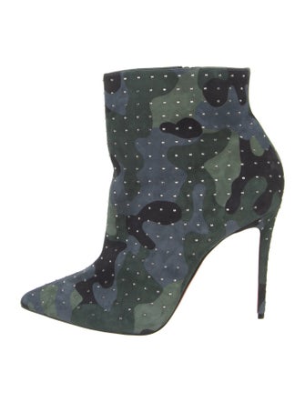 Christian Louboutin Suede Camouflage Print Boots