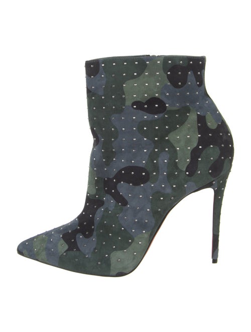 Christian Louboutin Suede Camouflage Print Boots