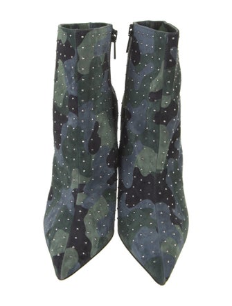 Christian Louboutin Suede Camouflage Print Boots