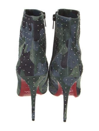 Christian Louboutin Suede Camouflage Print Boots