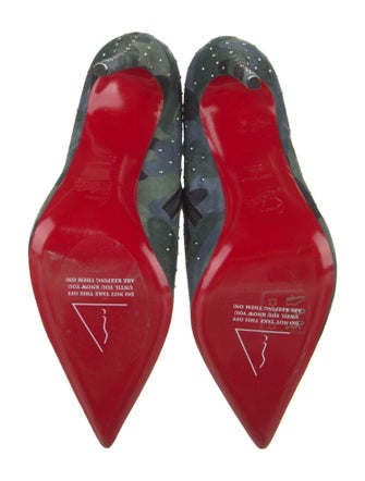 Christian Louboutin Suede Camouflage Print Boots