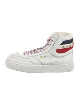 Christian Louboutin Spike Accents Leather Sneakers