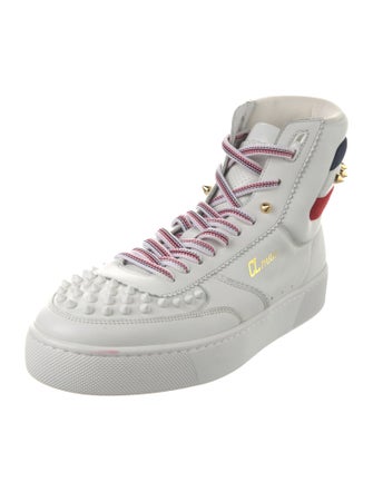 Christian Louboutin Spike Accents Leather Sneakers