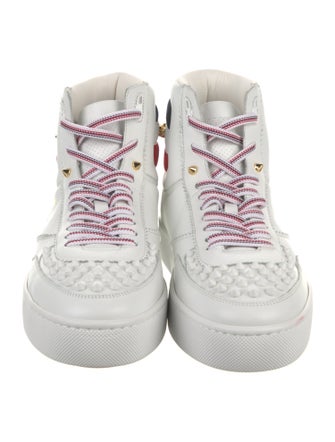 Christian Louboutin Spike Accents Leather Sneakers
