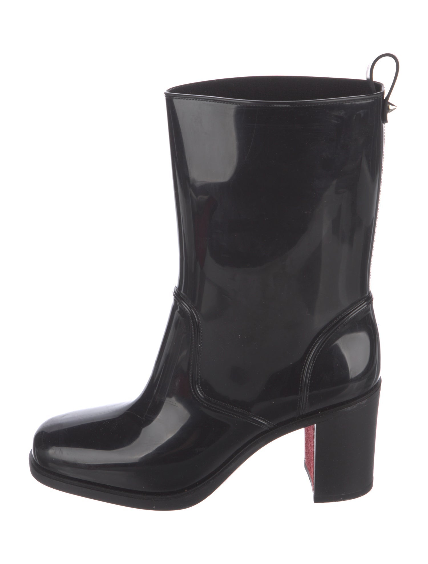 Christian Louboutin Rubber Studded Accents Rain Boots