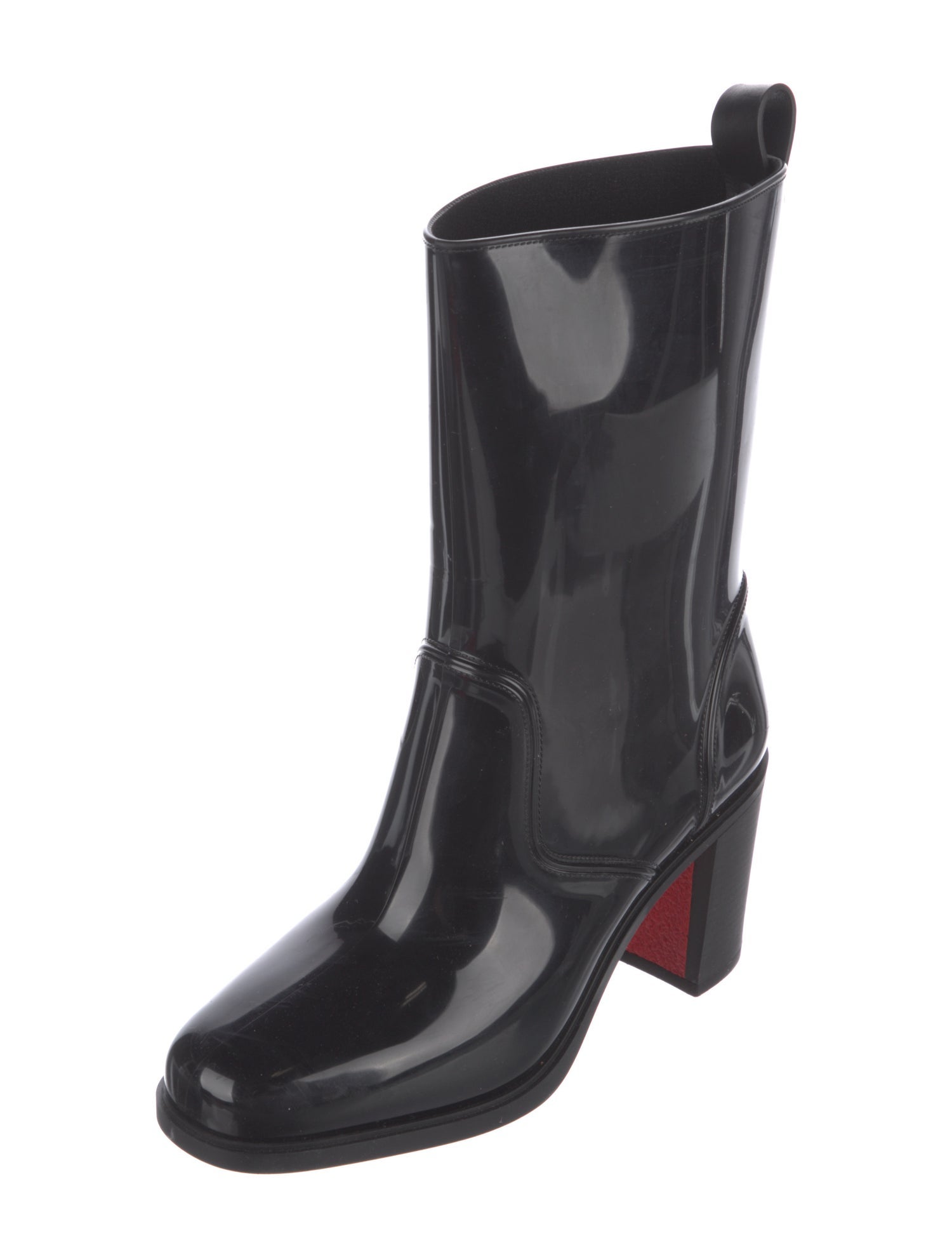 Christian Louboutin Rubber Studded Accents Rain Boots