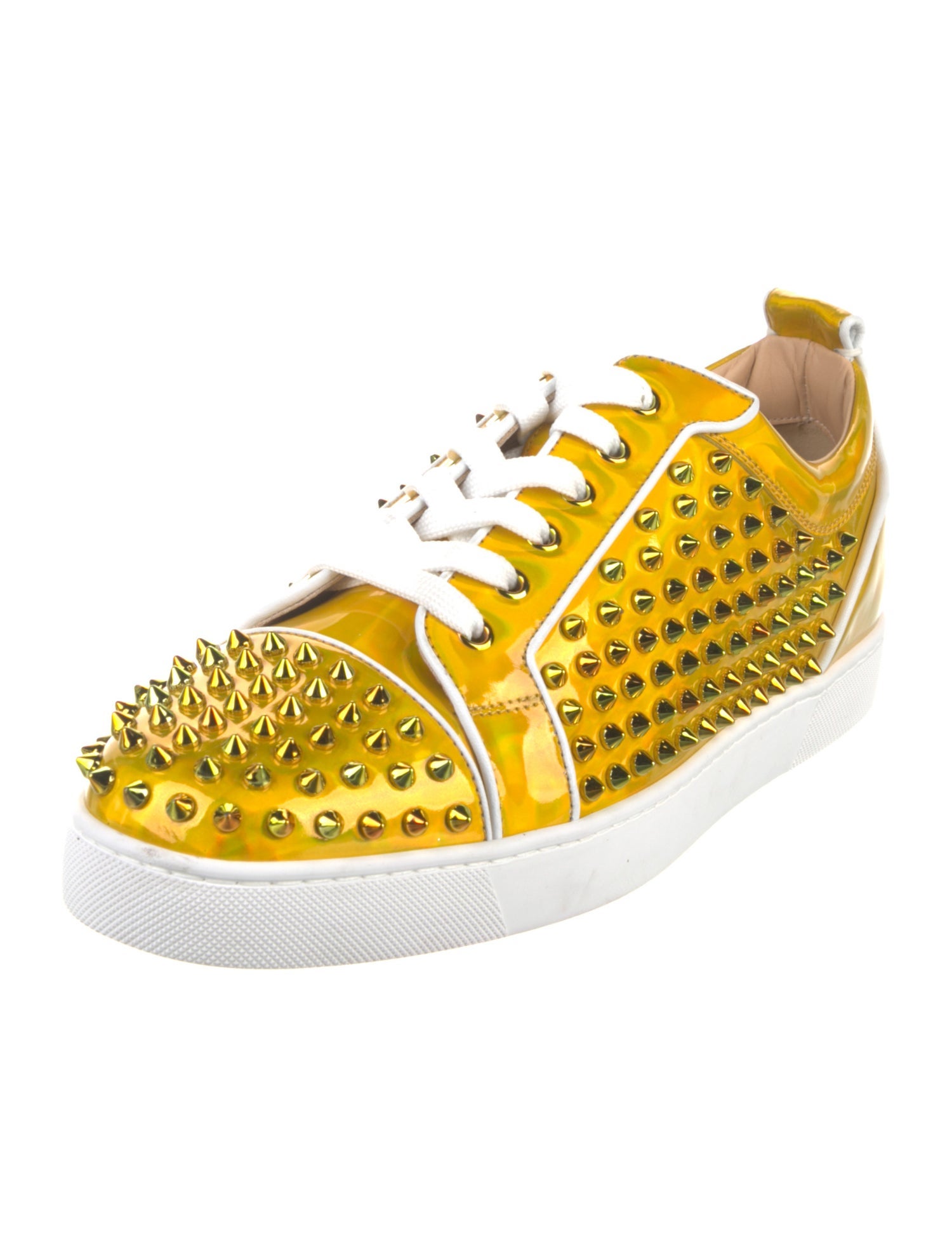 Christian Louboutin Rockstud Spike Patent Leather Sneakers