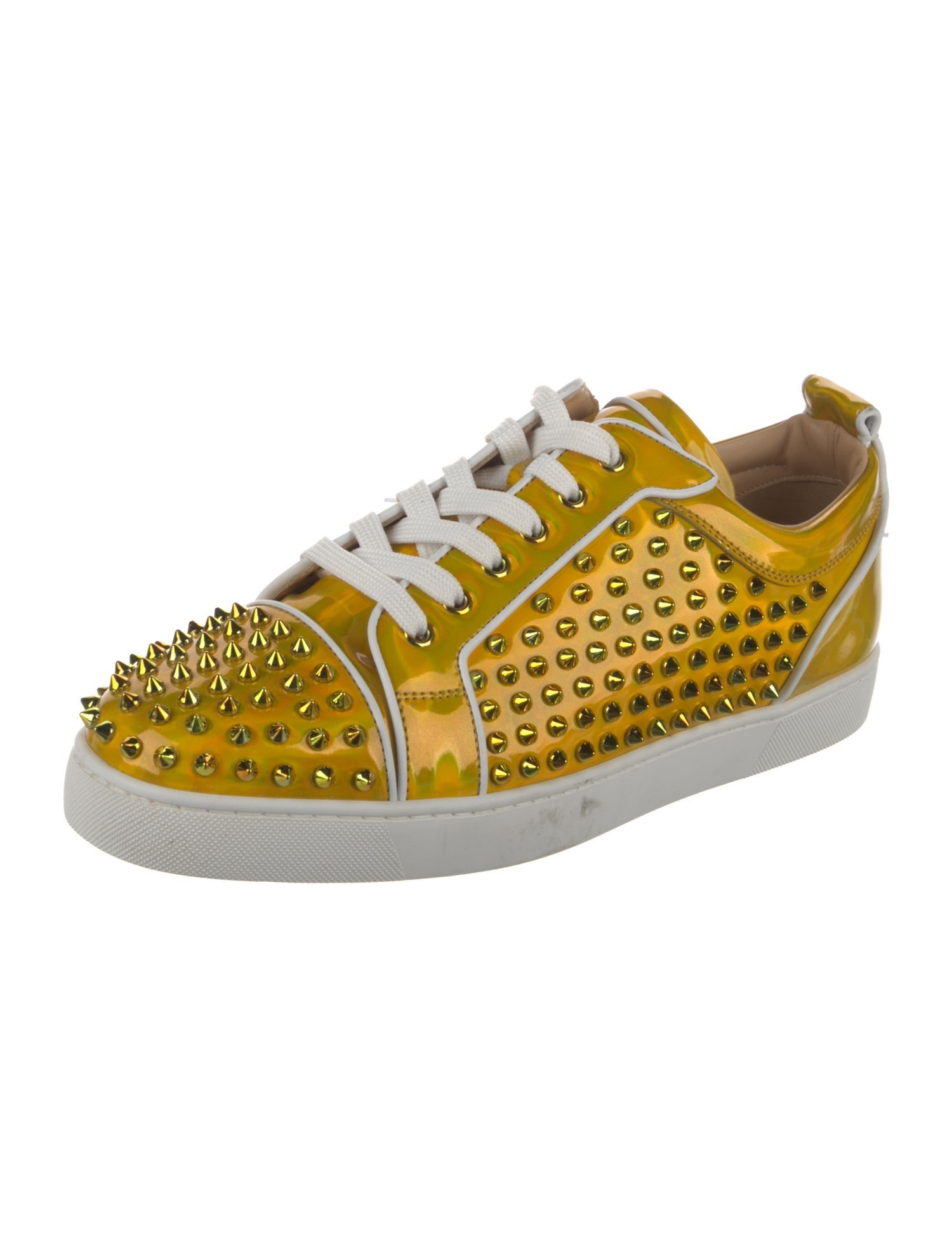 Christian Louboutin Rockstud Spike Patent Leather Sneakers