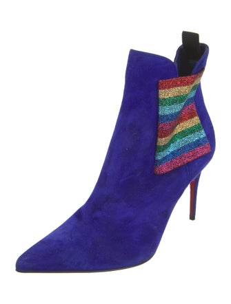 Christian Louboutin Suede Printed Sock Boots