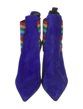 Christian Louboutin Suede Printed Sock Boots