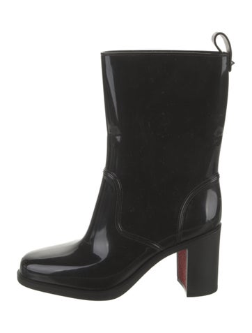 Christian Louboutin Boots Rubber Studded Accents Rain Us8, It38 | 8