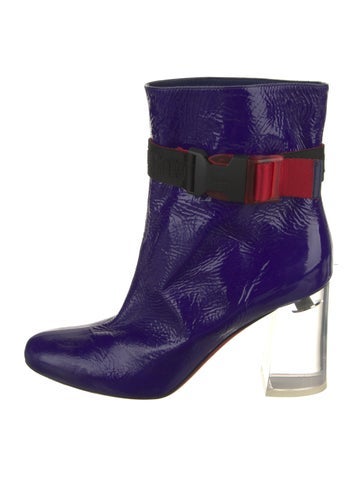 Christian Louboutin Boots Patent Leather Colorblock Pattern Us7.5, It37.5 | 7.5