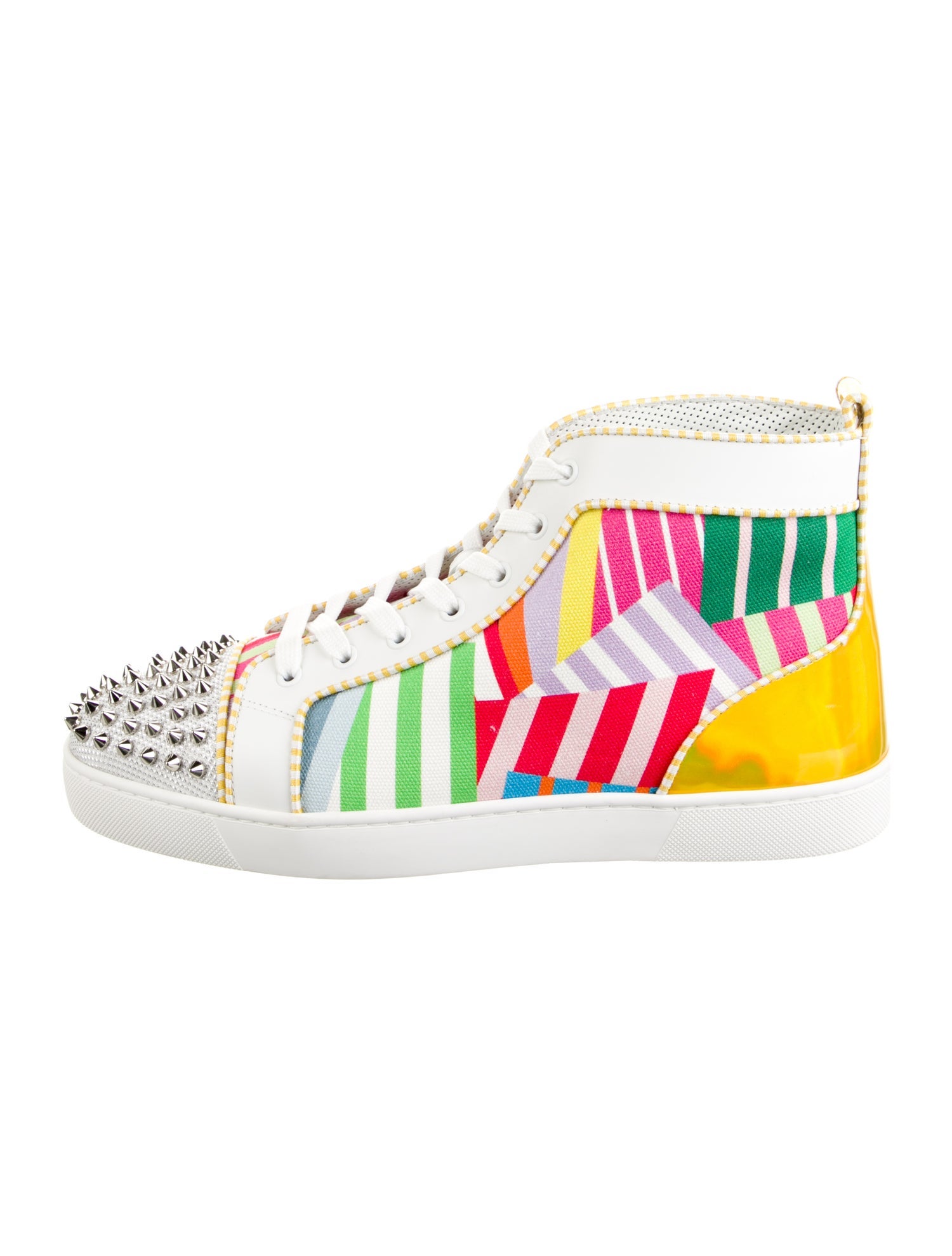 Christian Louboutin Patent Leather Striped Sneakers