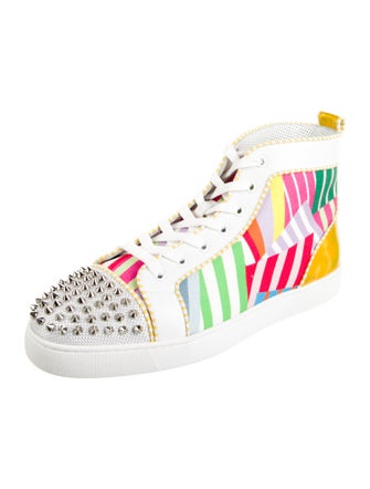 Christian Louboutin Patent Leather Striped Sneakers