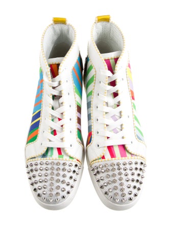 Christian Louboutin Patent Leather Striped Sneakers
