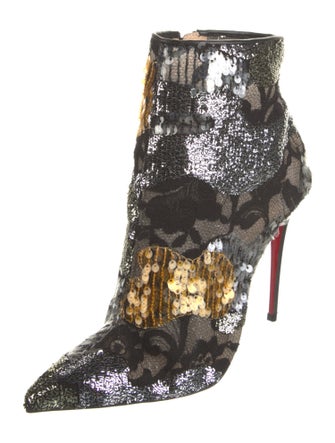 Christian Louboutin Printed Sequin Embellishments Chelsea Boots