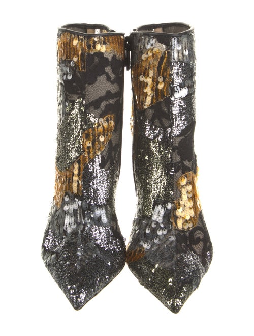 Christian Louboutin Printed Sequin Embellishments Chelsea Boots