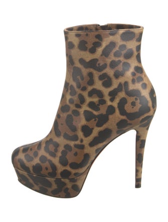 Christian Louboutin Leather Animal Print Boots