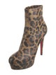 Christian Louboutin Leather Animal Print Boots