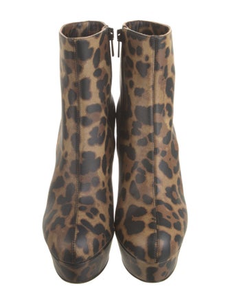 Christian Louboutin Leather Animal Print Boots
