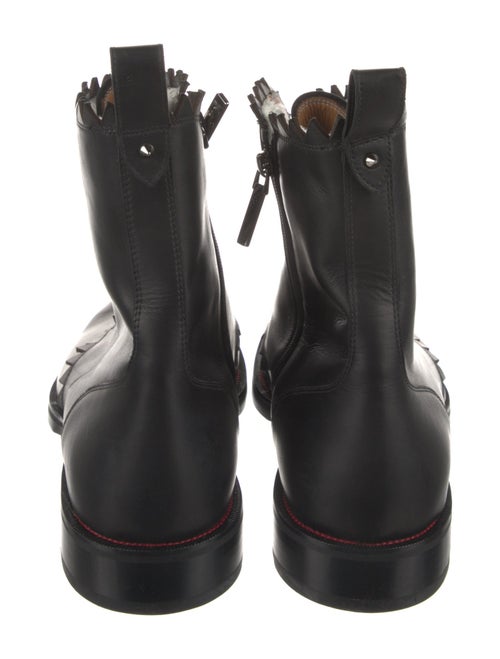 Christian Louboutin Leather Studded Accents Combat Boots
