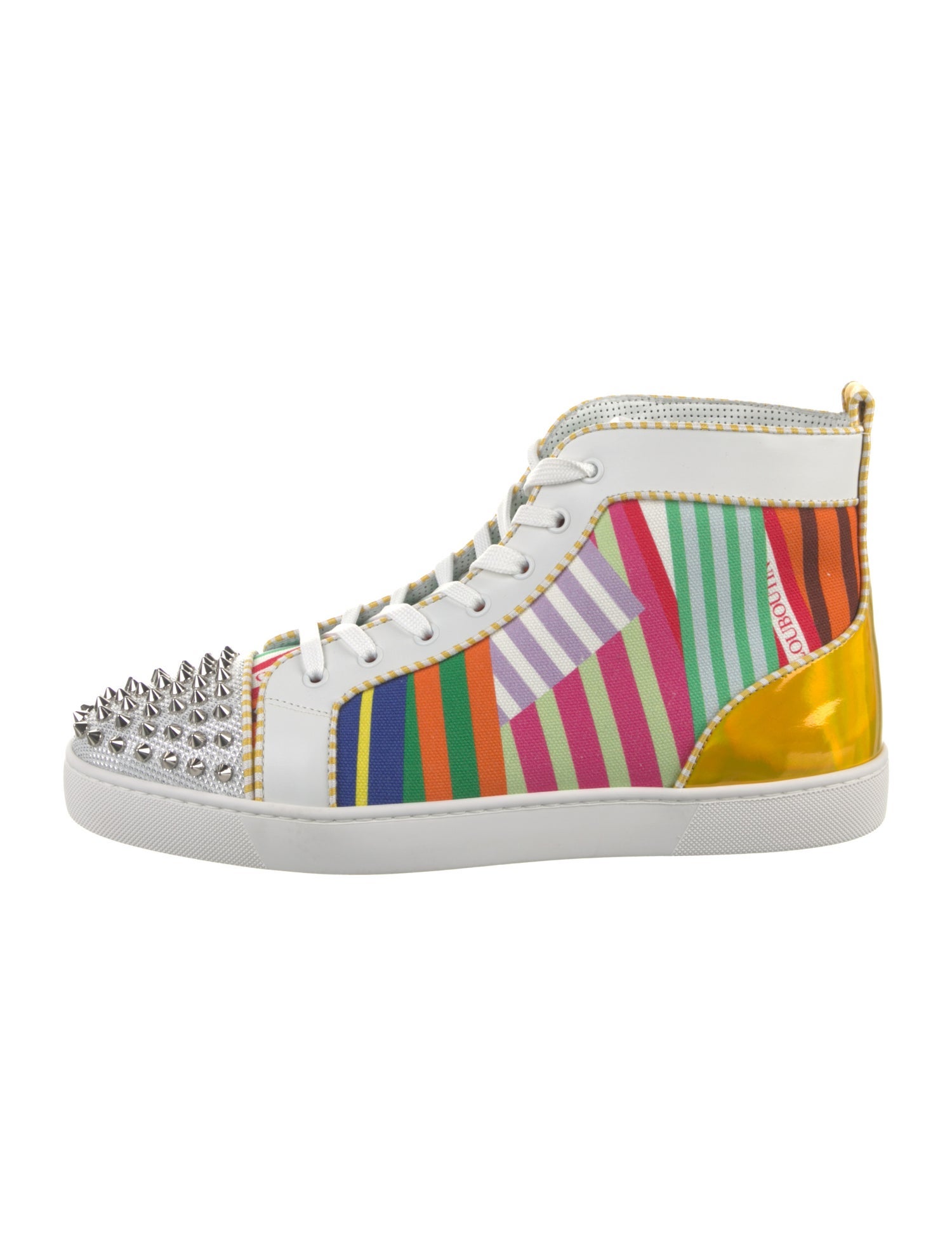 Christian Louboutin Spike Accents Canvas Sneakers