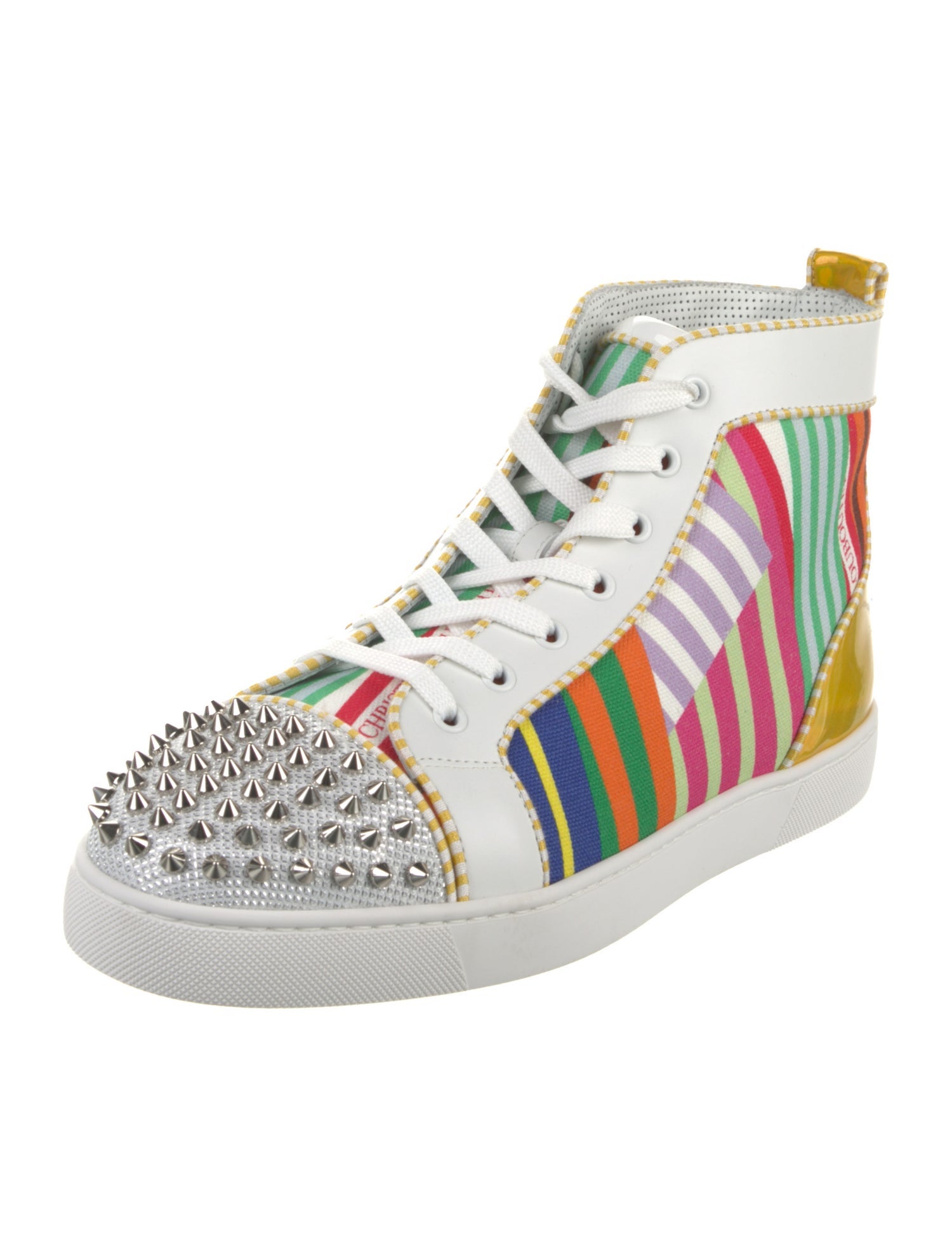 Christian Louboutin Spike Accents Canvas Sneakers
