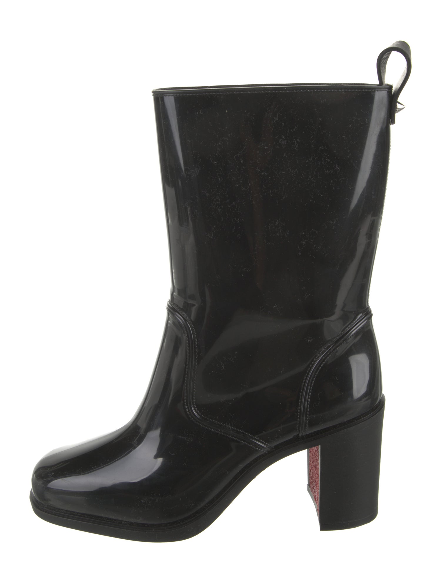 Christian Louboutin Rubber Studded Accents Rain Boots