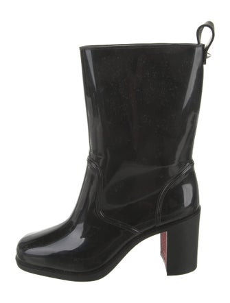 Christian Louboutin Rubber Studded Accents Rain Boots