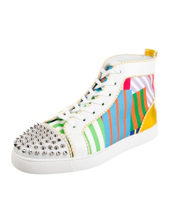 Christian Louboutin Spike Accents Canvas Sneakers