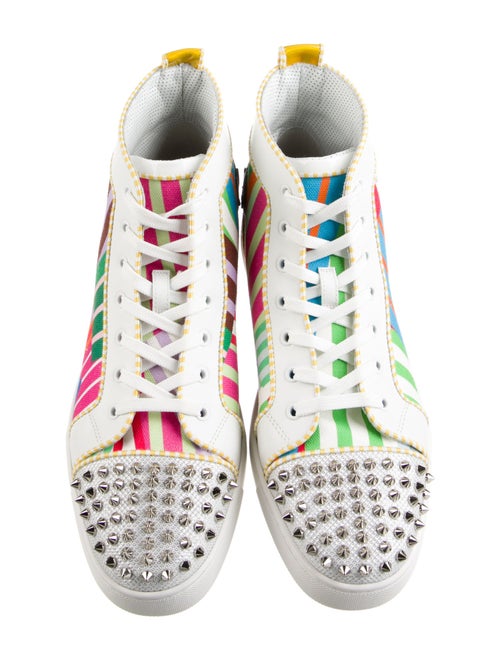 Christian Louboutin Spike Accents Canvas Sneakers