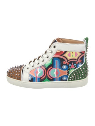 Christian Louboutin Rockstud Spike Patent Leather Sneakers