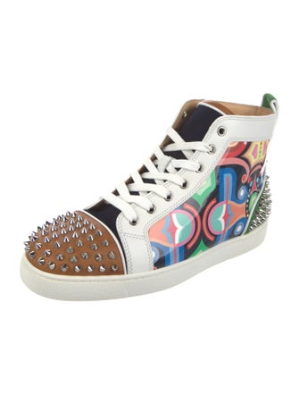 Christian Louboutin Rockstud Spike Patent Leather Sneakers