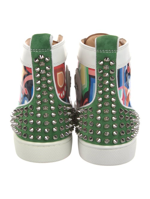 Christian Louboutin Rockstud Spike Patent Leather Sneakers