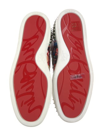 Christian Louboutin Rockstud Spike Patent Leather Sneakers