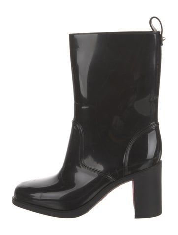 Christian Louboutin Boots Rubber Studded Accents Rain Us8, It38 | 8
