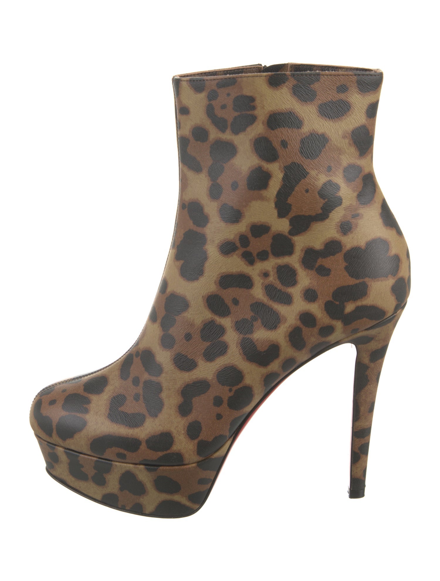 Christian Louboutin Leather Animal Print Boots