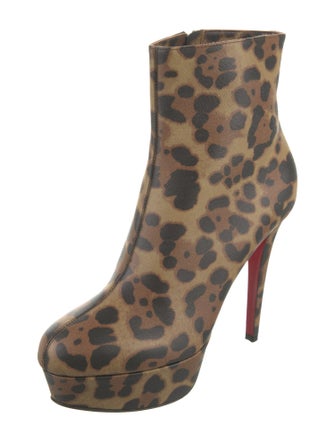 Christian Louboutin Leather Animal Print Boots