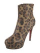 Christian Louboutin Leather Animal Print Boots