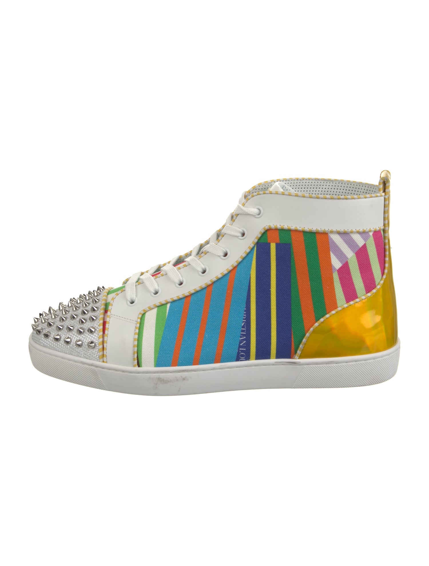 Christian Louboutin Spike Accents Canvas Sneakers