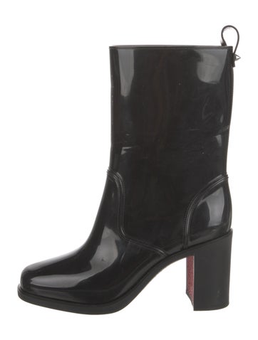 Christian Louboutin Boots Rubber Studded Accents Rain Us7, It37 | 7