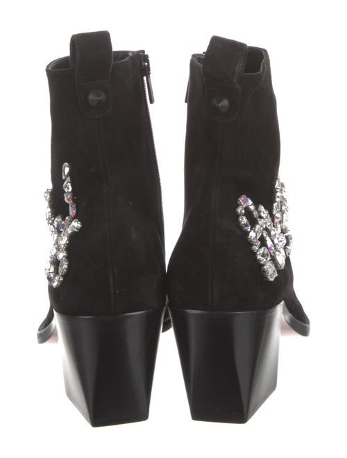 Christian Louboutin Suede Animal Print Combat Boots