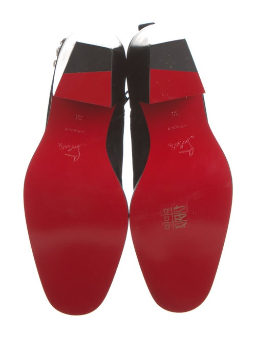 Christian Louboutin Suede Animal Print Combat Boots